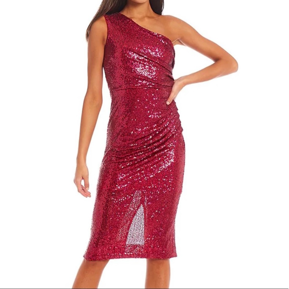 Martine Dress fuchsia sequin